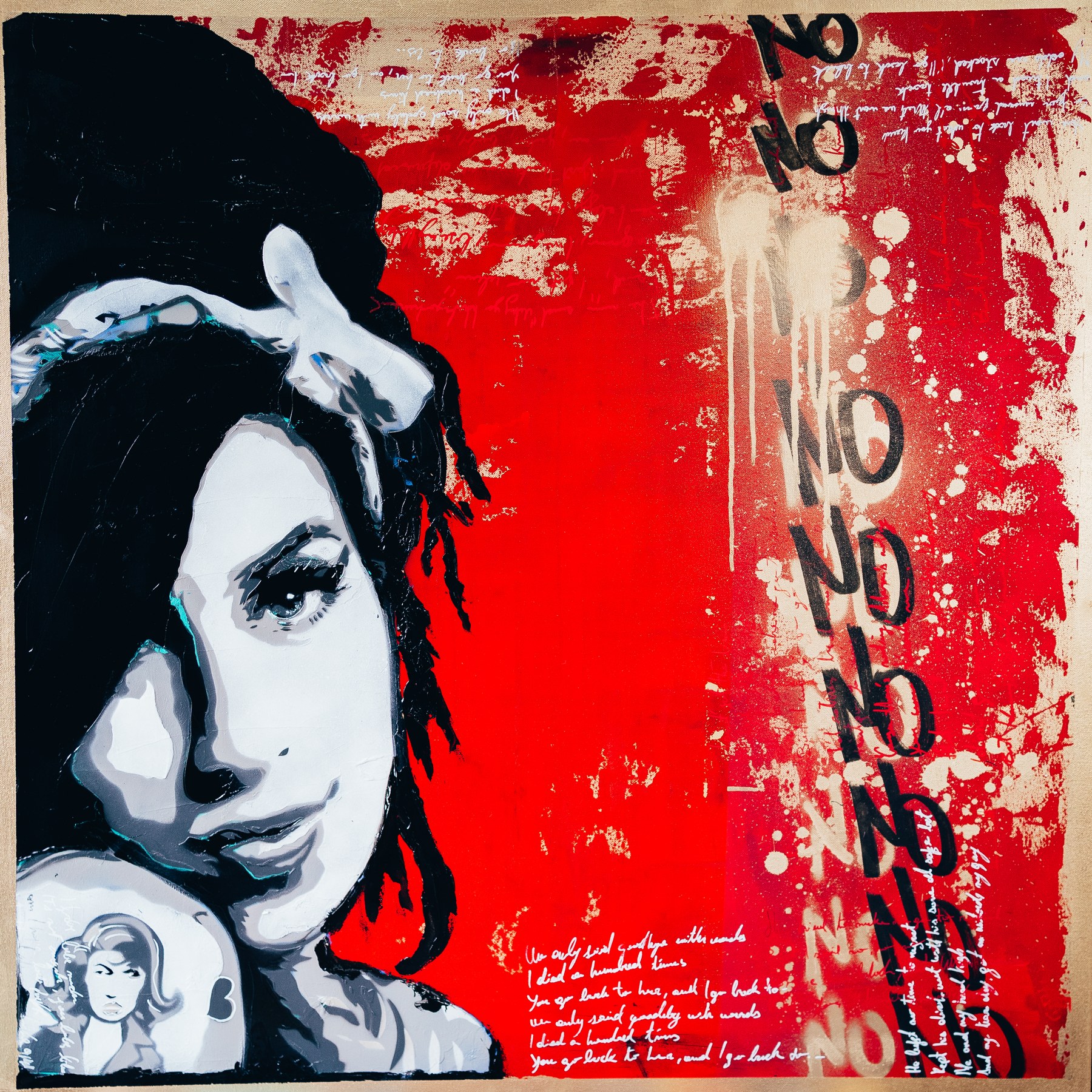 Amy Winehouse · No, No, No painting by Hernán González, photographed by Pauli
