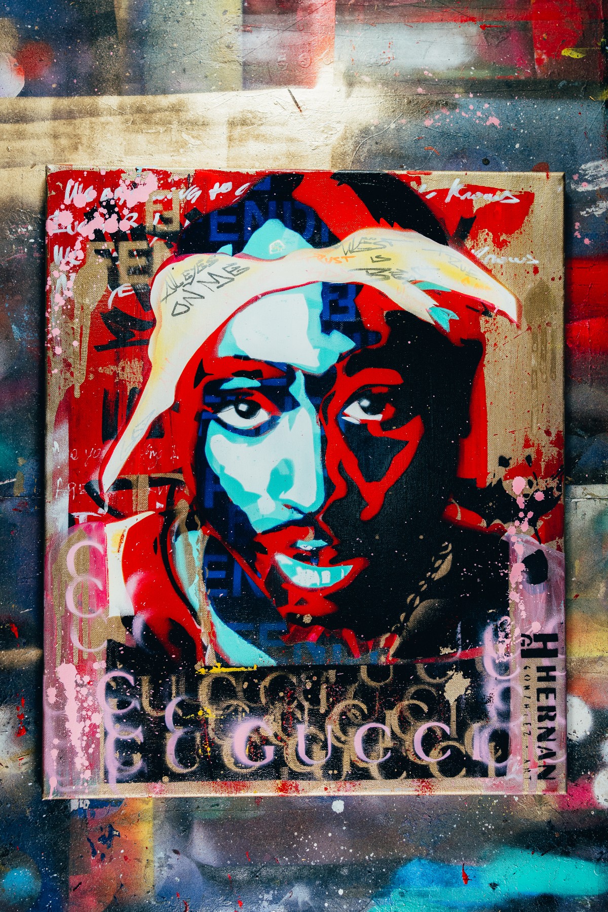 Tupac · Portrait painting by Hernán González, photographed by Pauli
