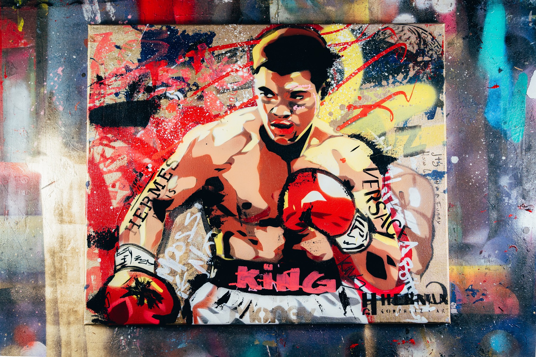 Muhammad Ali painting by Hernán González, photographed by Pauli