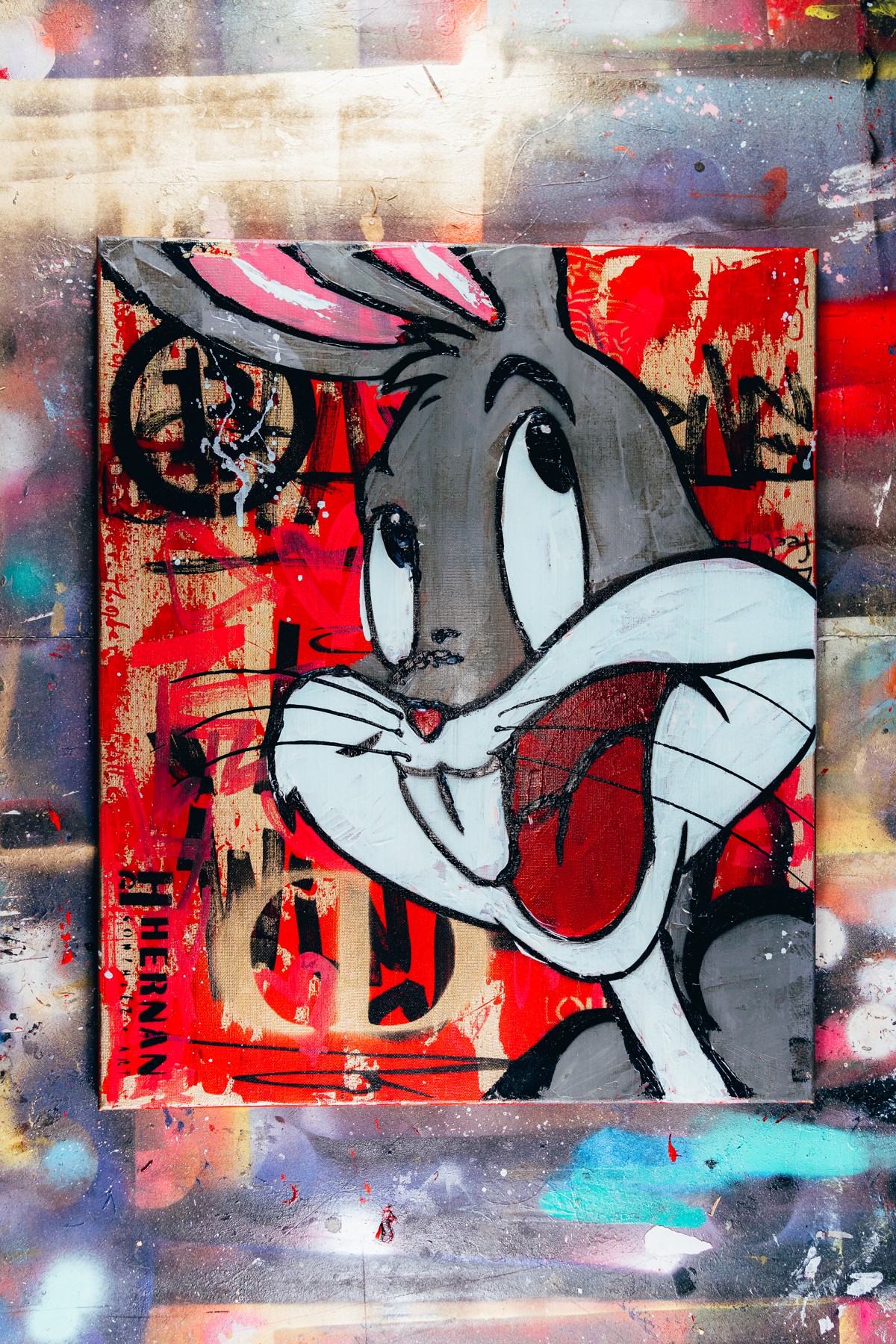Bugs Bunny painting by Hernán González, photographed by Pauli
